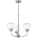 Glenda 3 Light 20 inch Brushed Polished Nickel Chandelier Ceiling Light