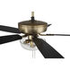 Pro Plus 101 52 inch Satin Brass with Black Walnut/Flat Black Blades Contractor Ceiling Fan