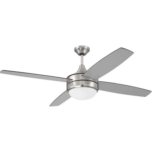 Phaze II 52 inch Brushed Polished Nickel with Brushed Nickel/Greywood Blades Ceiling Fan (Blades Included), Contractor Fan