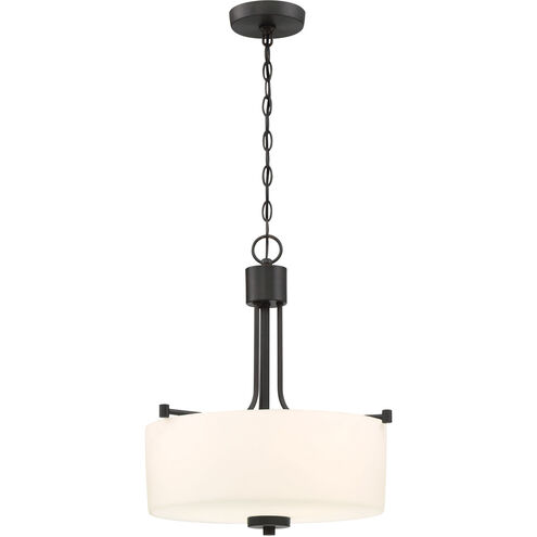 Clarendon 3 Light 13 inch Aged Bronze Brushed Convertible Semi Flush Ceiling Light, Convertible to Pendant