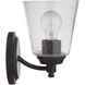 Neighborhood Tyler 1 Light 6 inch Flat Black Wall Sconce Wall Light in Clear Seeded, Neighborhood Collection