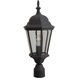 Straight Glass 1 Light 22 inch Textured Black Outdoor Post Mount in Textured Matte Black, Medium