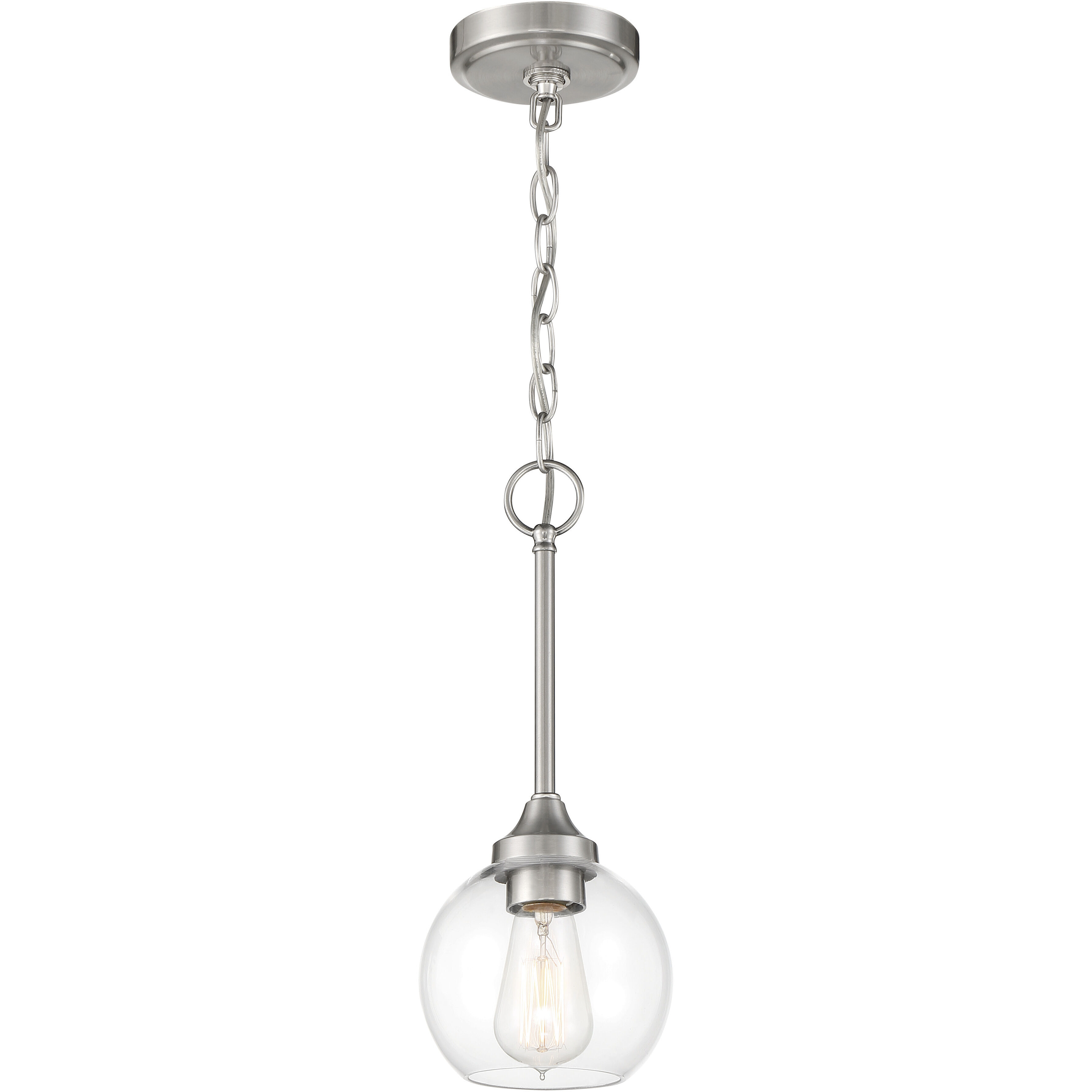 Glenda 1 Light 6 inch Brushed Polished Nickel Mini Pendant Ceiling Light
