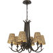 Kokomo 6 Light 24 inch Aged Bronze Brushed Chandelier Ceiling Light