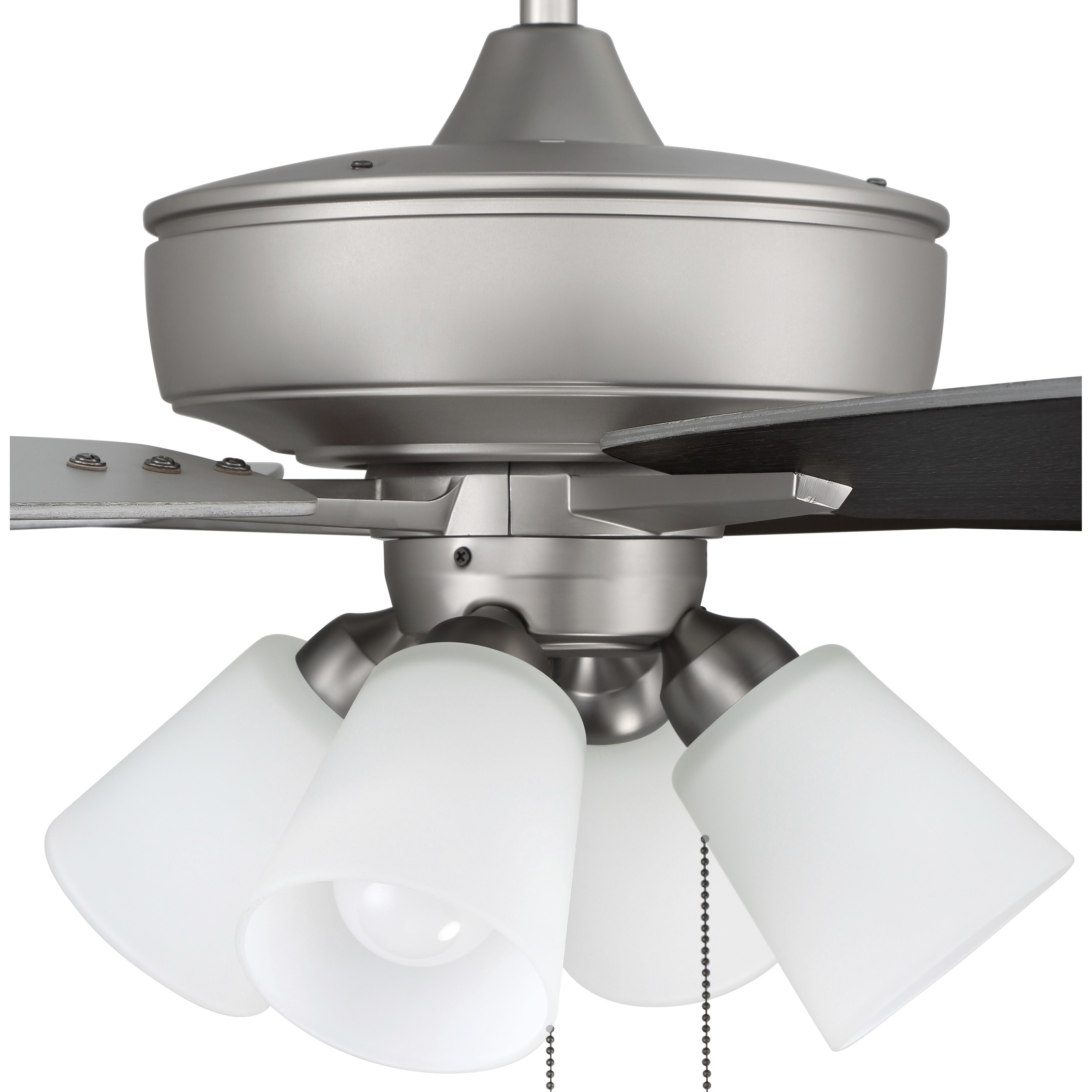 Super Pro 114 60 inch Brushed Satin Nickel with Brushed Nickel/Greywood Blades Contractor Ceiling Fan