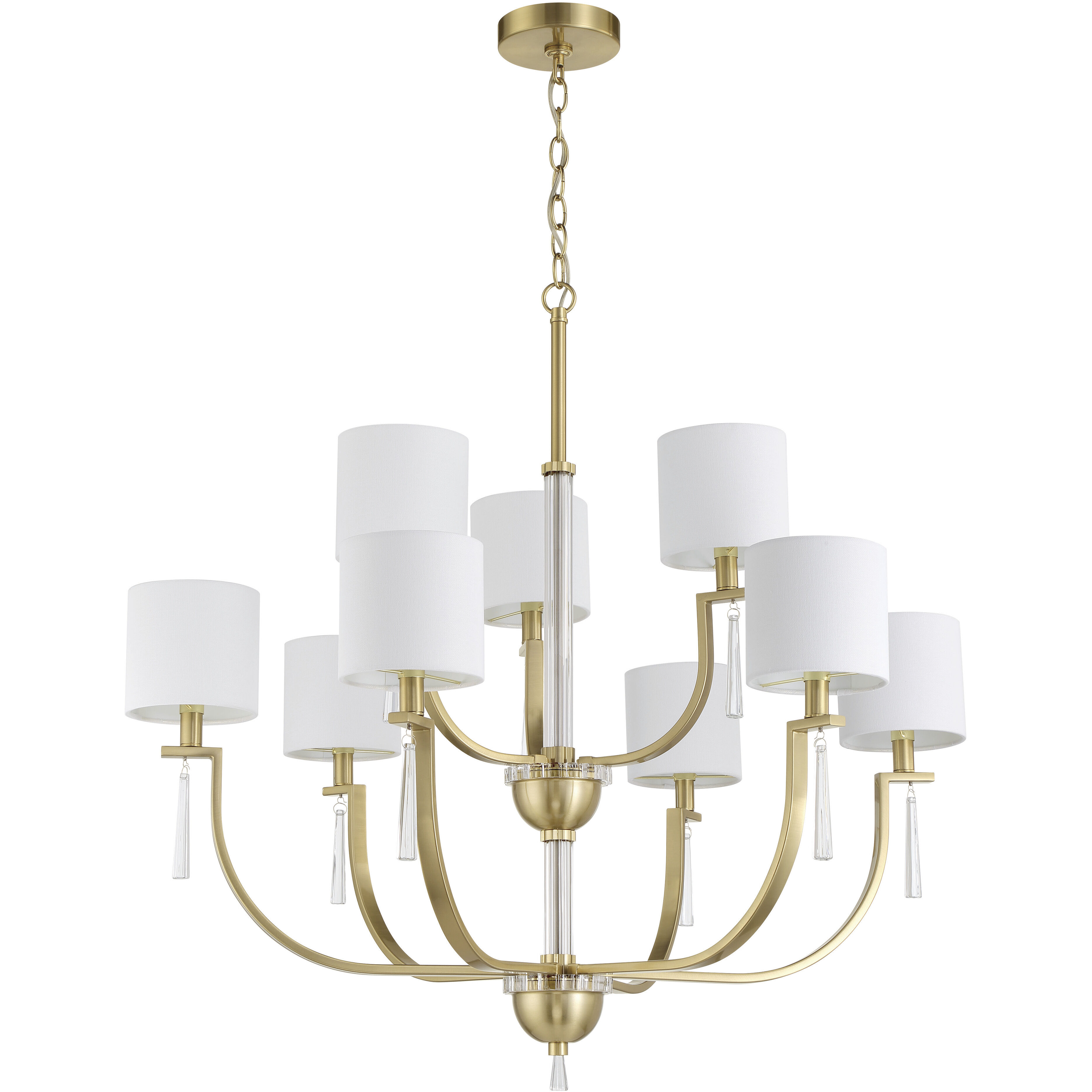 Fortuna 9 Light 34 inch Satin Brass Chandelier Ceiling Light