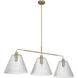 Pleated 3 Light 14 inch Premium Bronze Island Light Ceiling Light