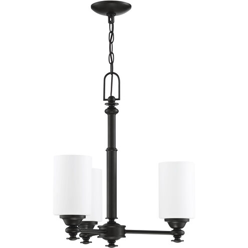 Neighborhood Dardyn 3 Light 20.5 inch Espresso Chandelier Ceiling Light in White Frosted Glass