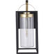 Neo 1 Light 28 inch Midnight / Satin Brass Outdoor Wall Lantern