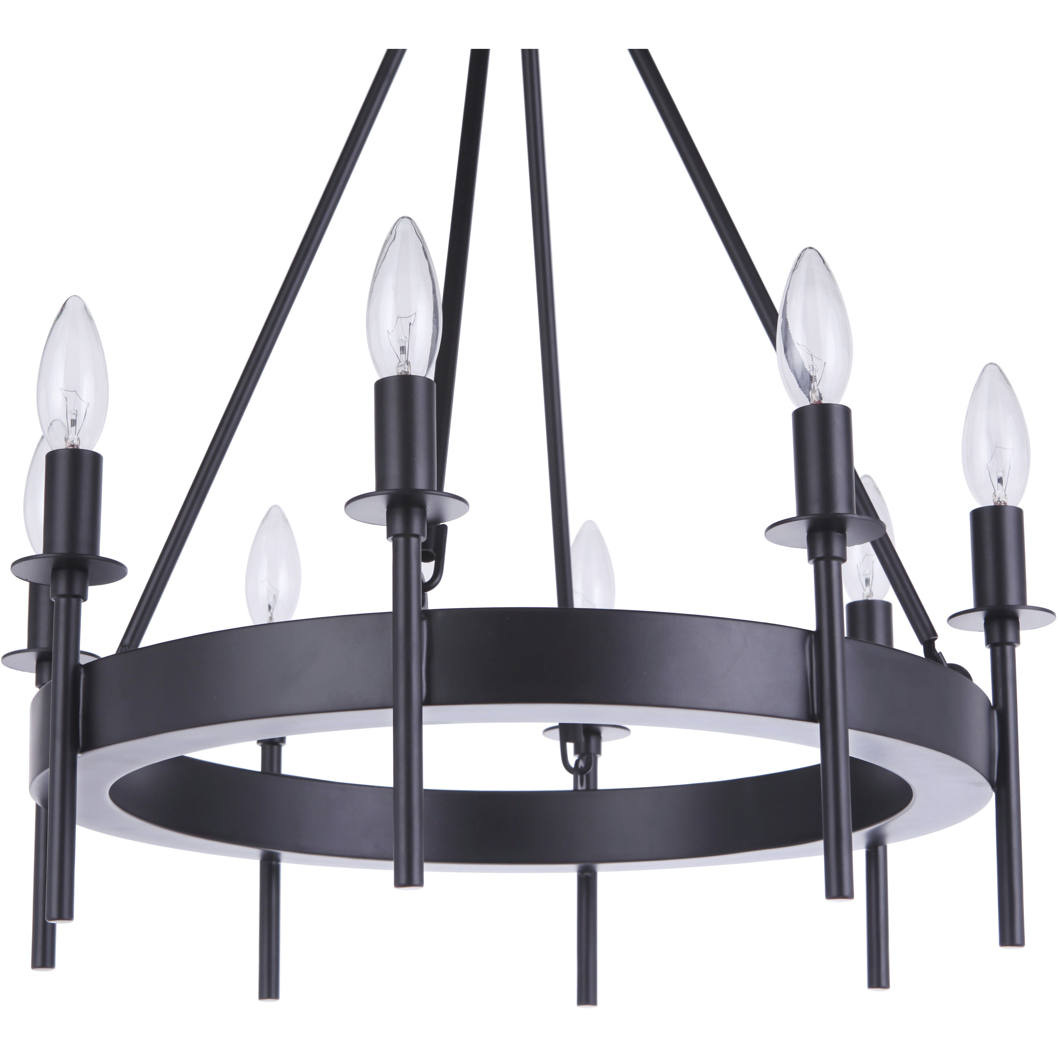 Larrson 8 Light 20 inch Flat Black Chandelier Ceiling Light