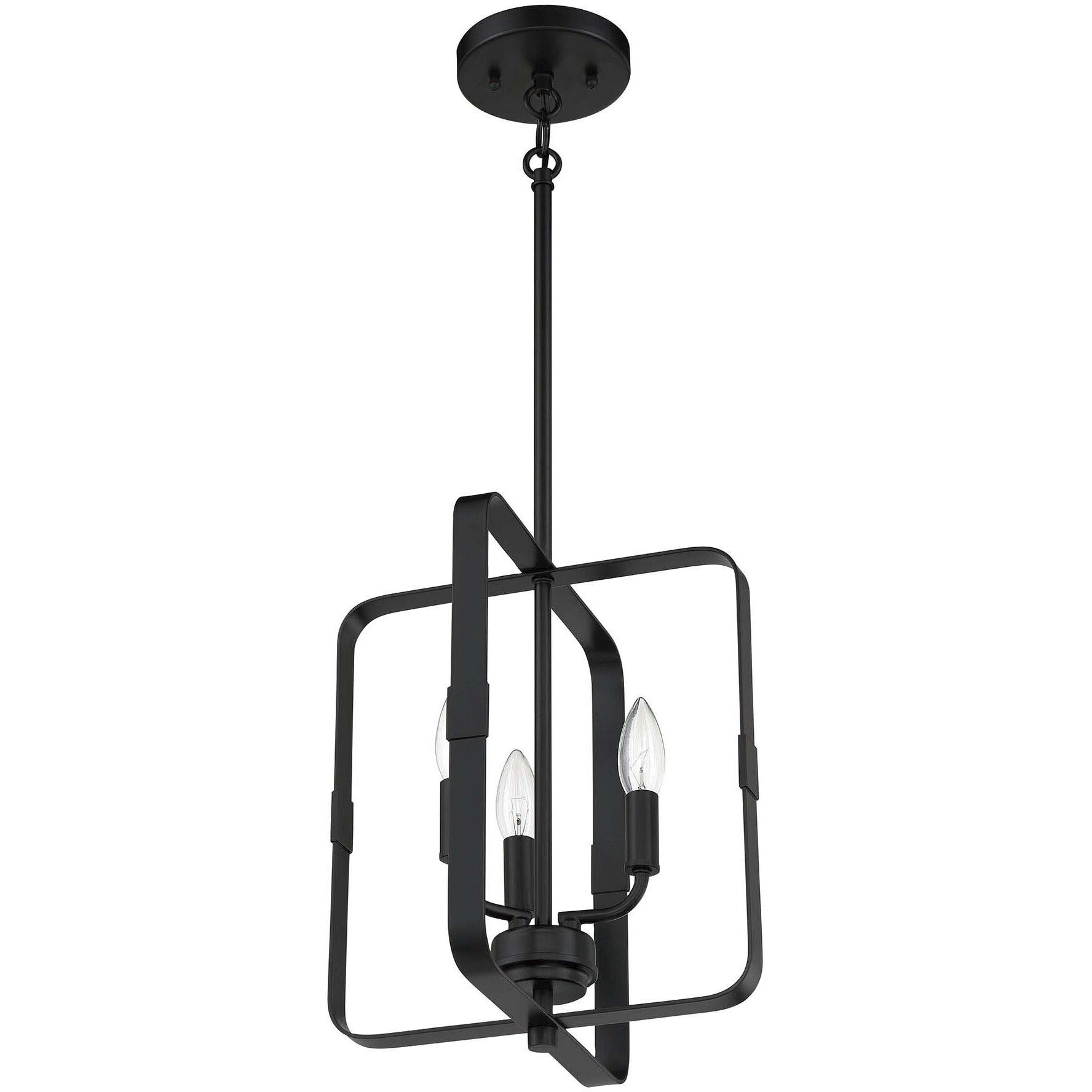 Stowe 3 Light 12 inch Flat Black Foyer Light Ceiling Light