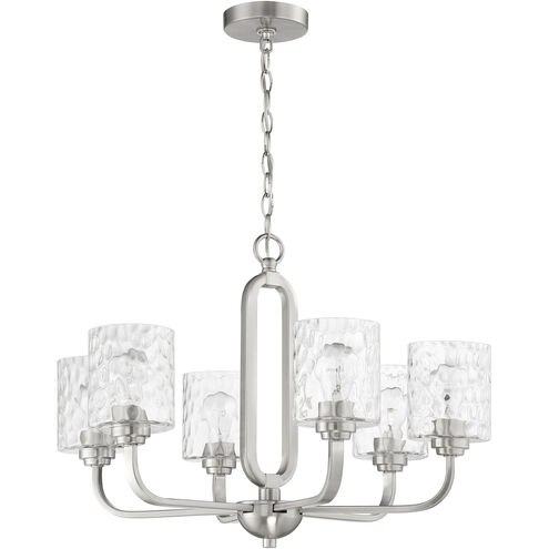 Collins 6 Light 26 inch Brushed Polished Nickel Chandelier Ceiling Light