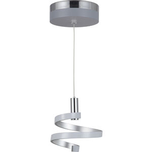 Hue LED 7.6 inch Matte Silver/Chrome Mini Pendant Ceiling Light in Matte Silver and Chrome