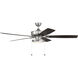 Super Pro 119 60 inch Brushed Polished Nickel with Driftwood/Grey Walnut Blades Contractor Ceiling Fan, Pan