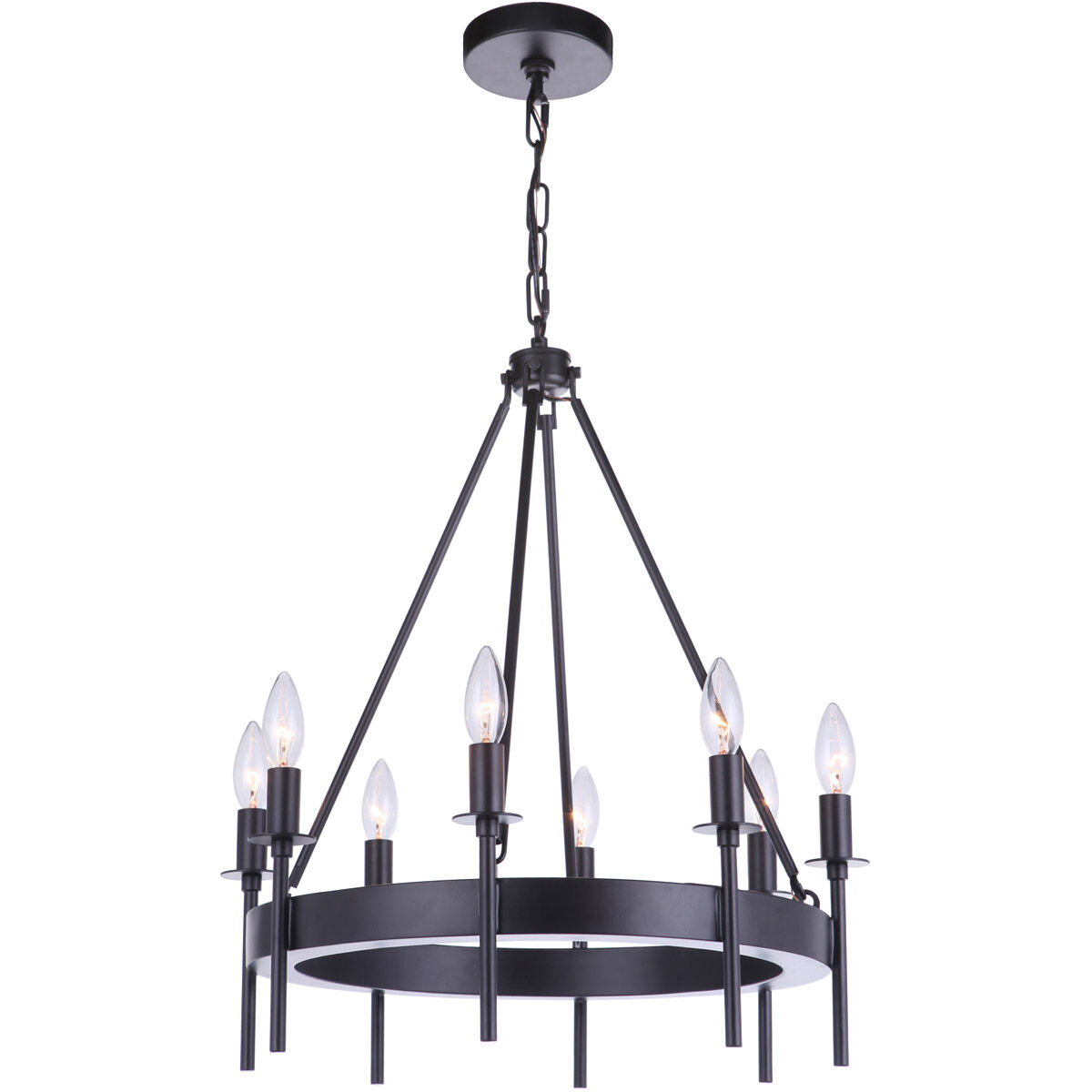 Larrson 8 Light 20 inch Flat Black Chandelier Ceiling Light