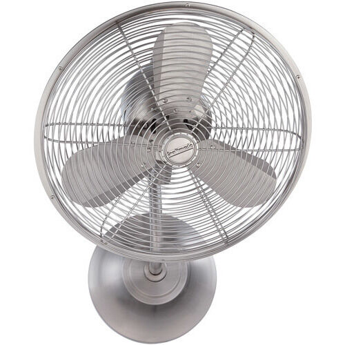 Bellows I 21 inch Brushed Polished Nickel Wall Fan, Hard-Wired