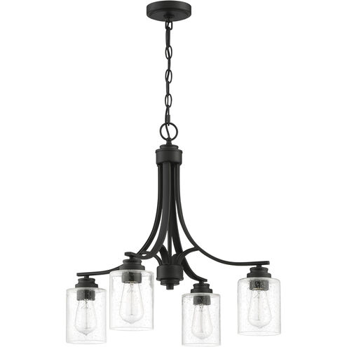 Neighborhood Bolden 4 Light 23 inch Flat Black Chandelier Ceiling Light in Clear Seeded, Neighborhood Collection
