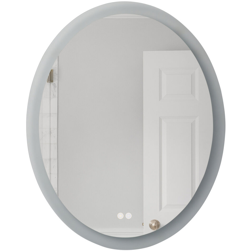 Lighted 30 X 24 inch White Mirror, Oval