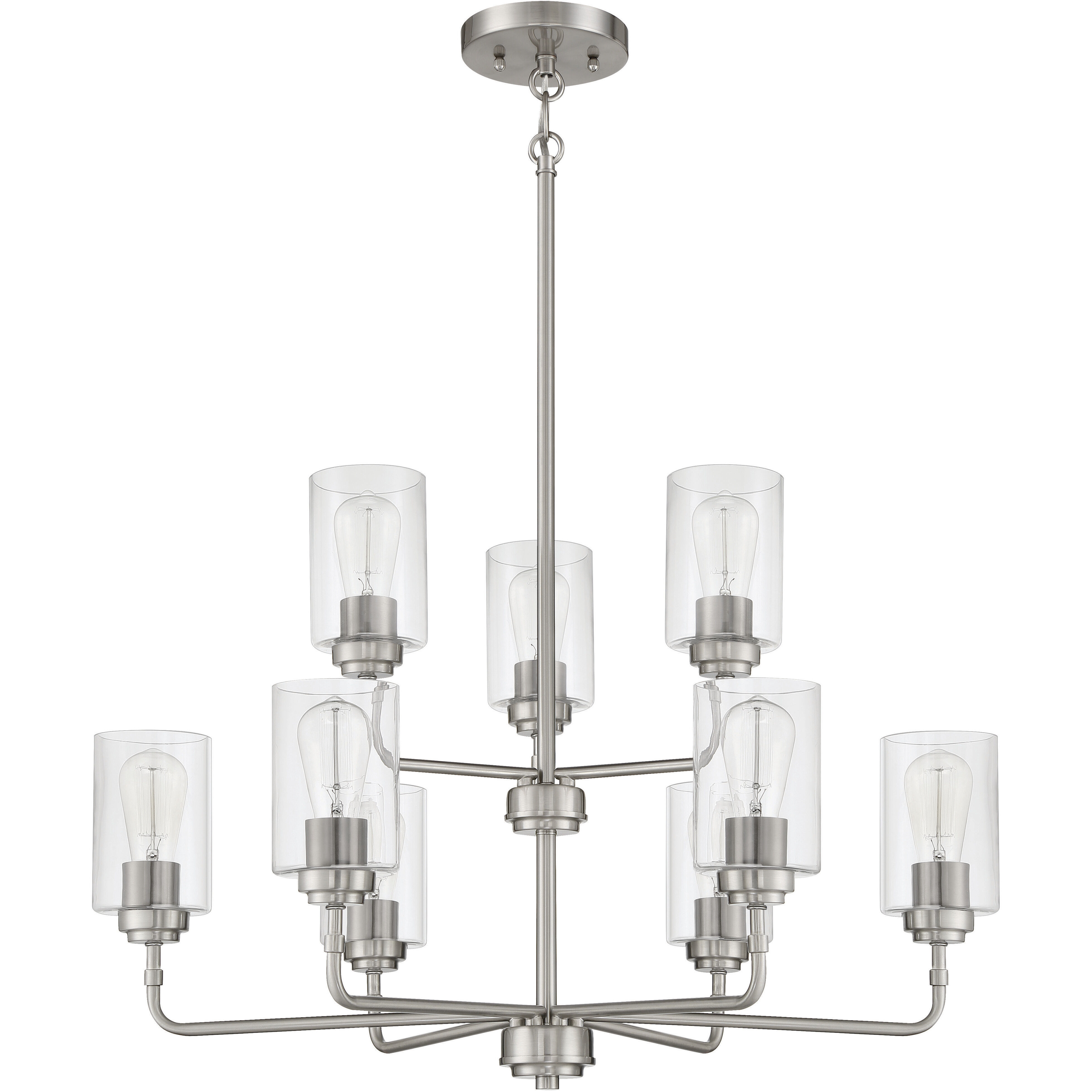 Stowe 9 Light 30 inch Brushed Polished Nickel Chandelier Ceiling Light