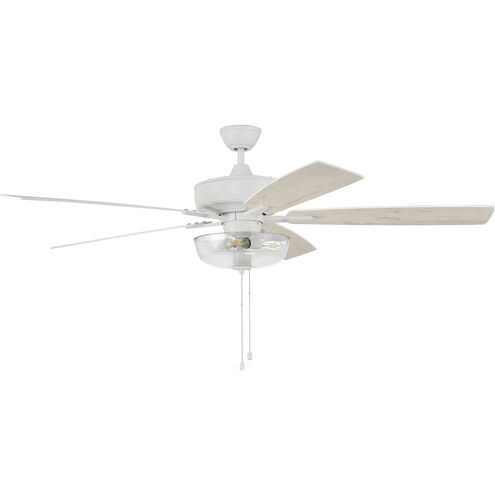 Super Pro 101 60 inch White with White/Washed Oak Blades Contractor Ceiling Fan