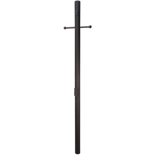 Fluted 84 inch Textured Black Outdoor Direct Burial Pole, Fluted