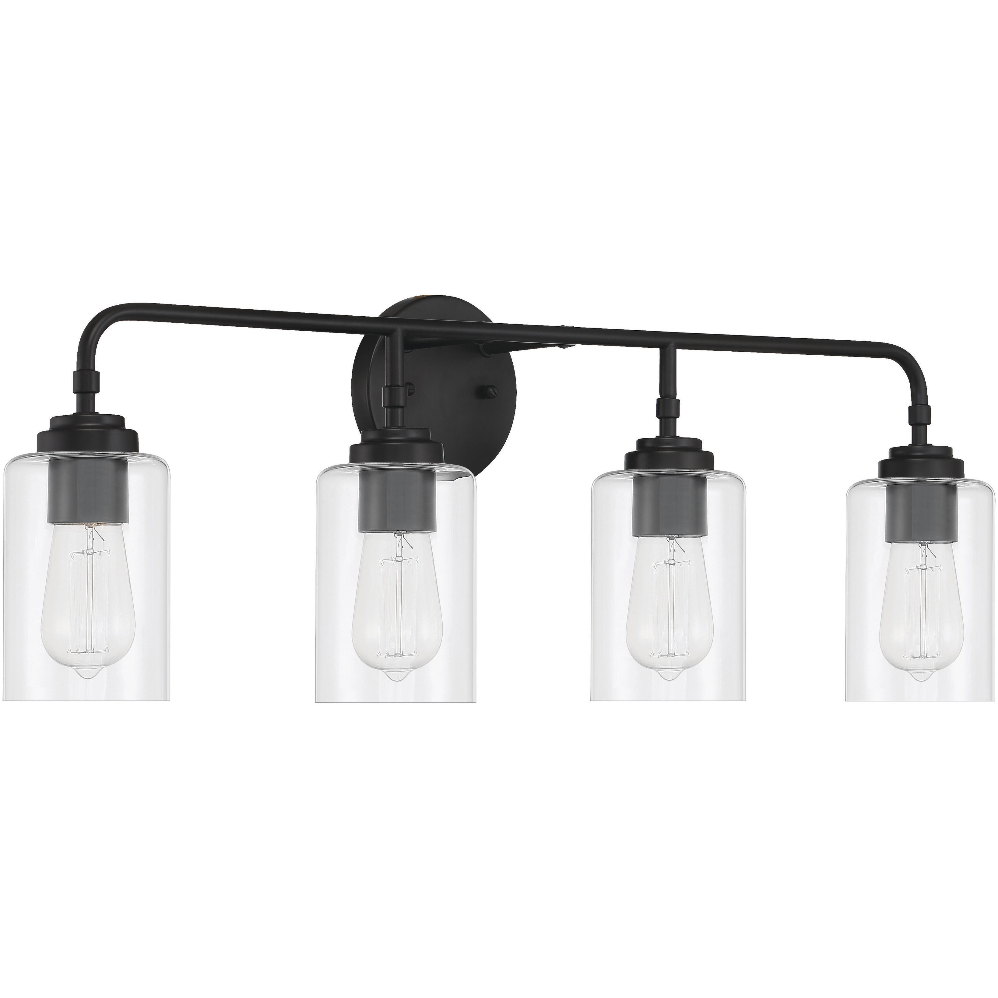 Stowe 4 Light 31 inch Flat Black Vanity Light Wall Light