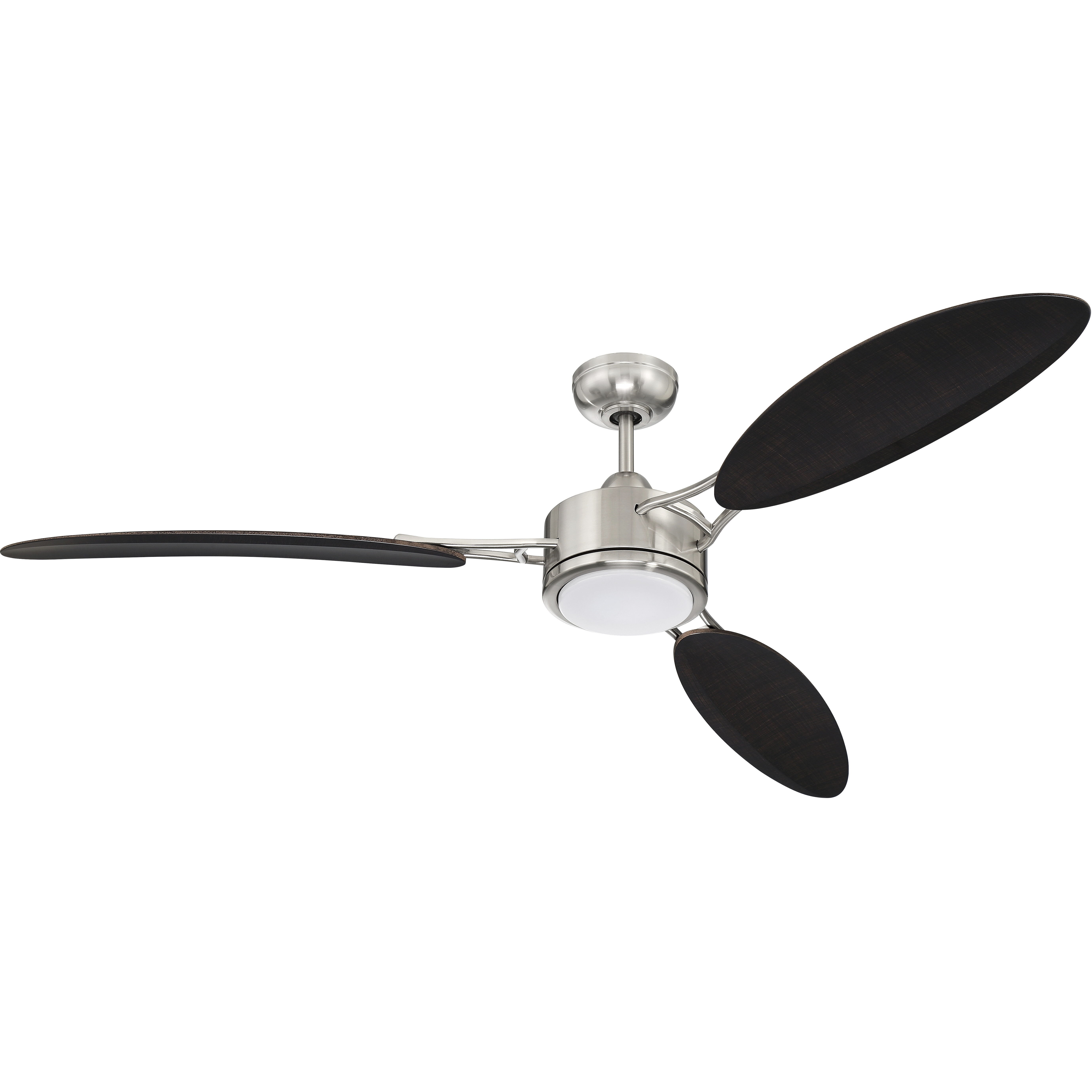 Journey 64 inch Brushed Polished Nickel with Black Walnut/Black Walnut Blades Ceiling Fan