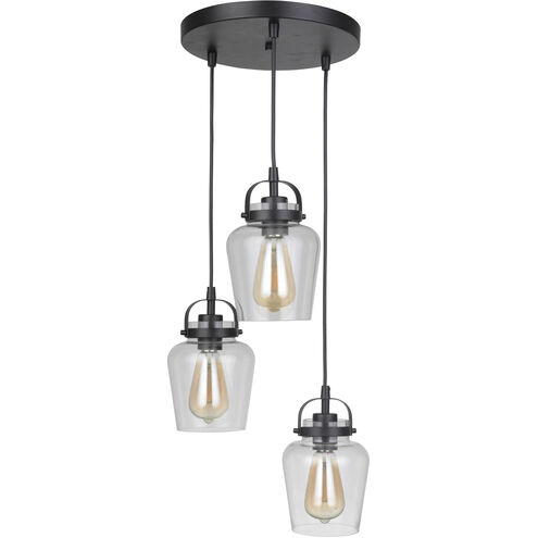 Neighborhood Trystan 3 Light 6 inch Flat Black Pendant Ceiling Light