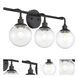 Neighborhood Que 3 Light 24 inch Flat Black Vanity Light Wall Light