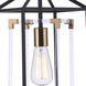 Aaron 1 Light 7.99 inch Flat Black and Satin Brass Pendant Ceiling Light