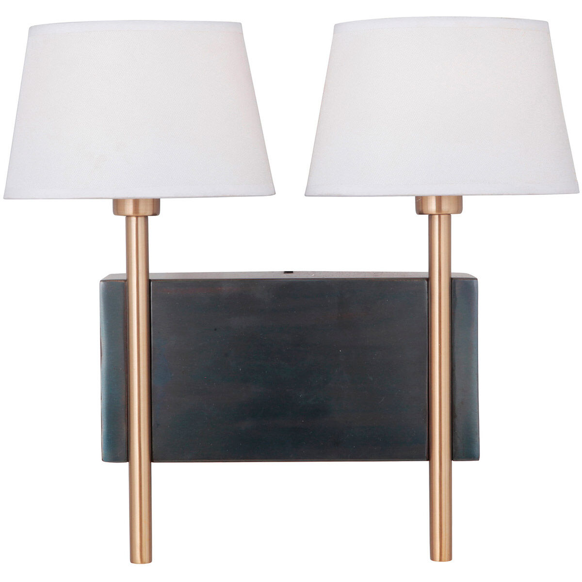 Parker 2 Light 15.63 inch Fired Steel/Satin Brass Wall Sconce Wall Light