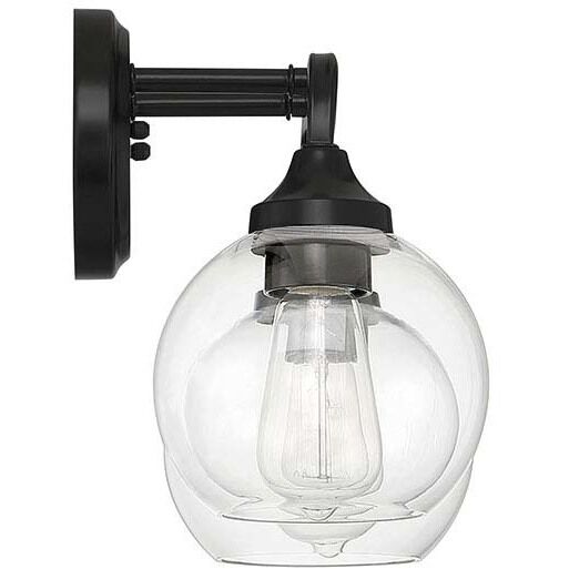 Glenda 2 Light 15 inch Flat Black Vanity Light Wall Light