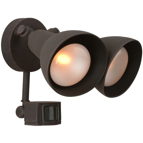 Bullets and Floods 2 Light 11 inch Rust Outdoor Flood Light, Covered