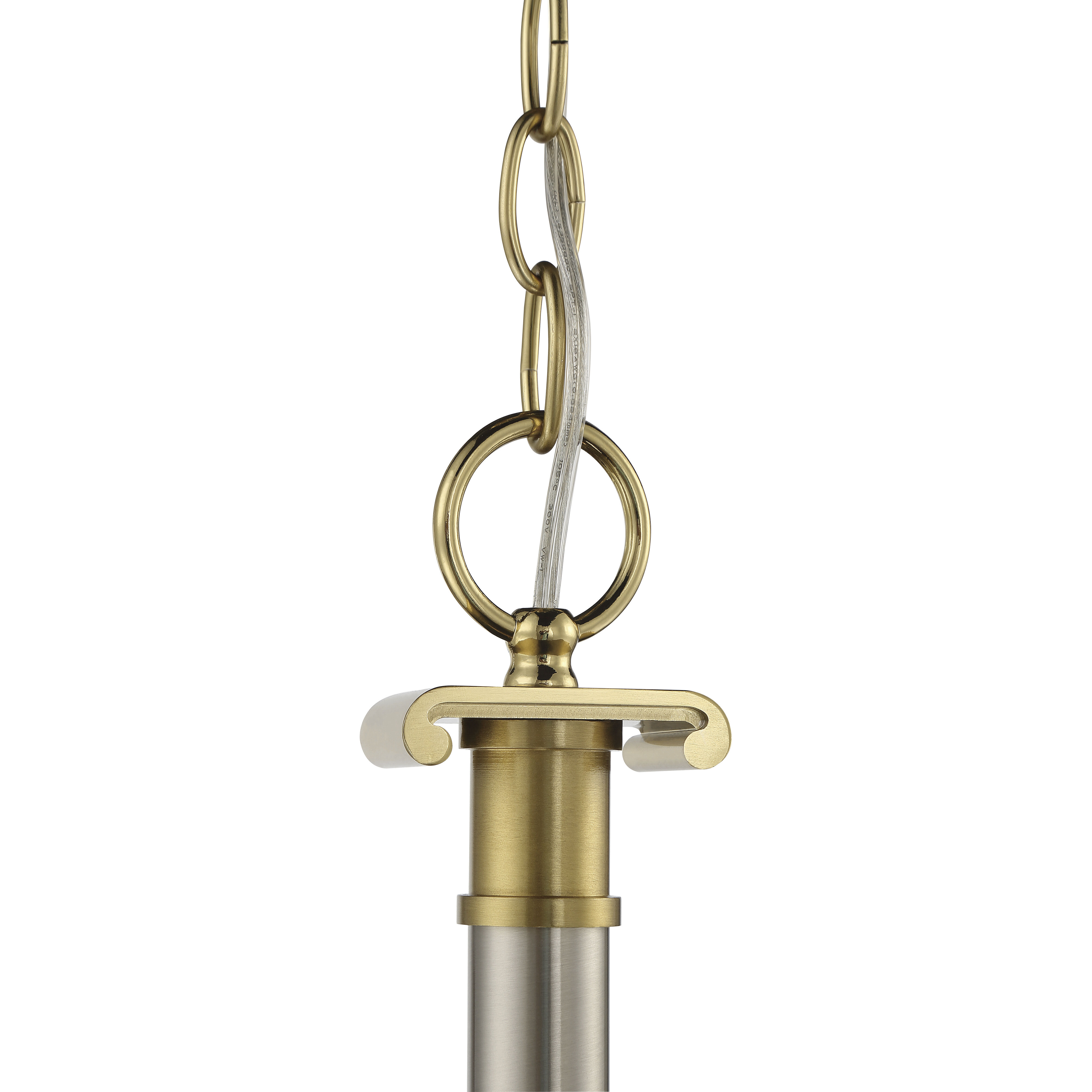 Stanza 6 Light 26 inch Brushed Polished Nickel / Satin Brass Chandelier Ceiling Light