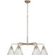 Pleated 6 Light 35.13 inch Premium Bronze Chandelier Ceiling Light