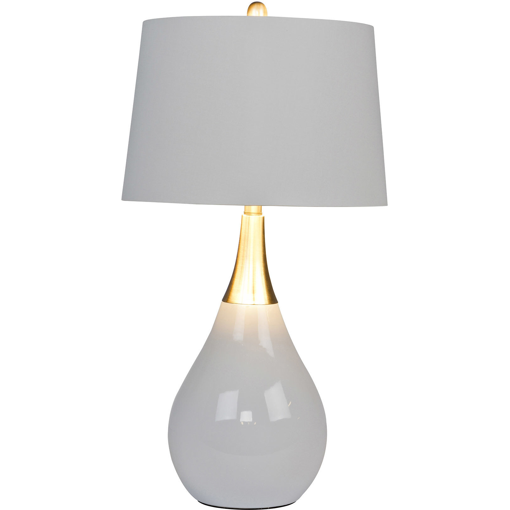 Bejamin 26.5 inch 100 watt Gloss White and Brushed Polished Nickel