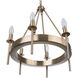 Larrson 6 Light 17.75 inch Satin Brass Chandelier Ceiling Light