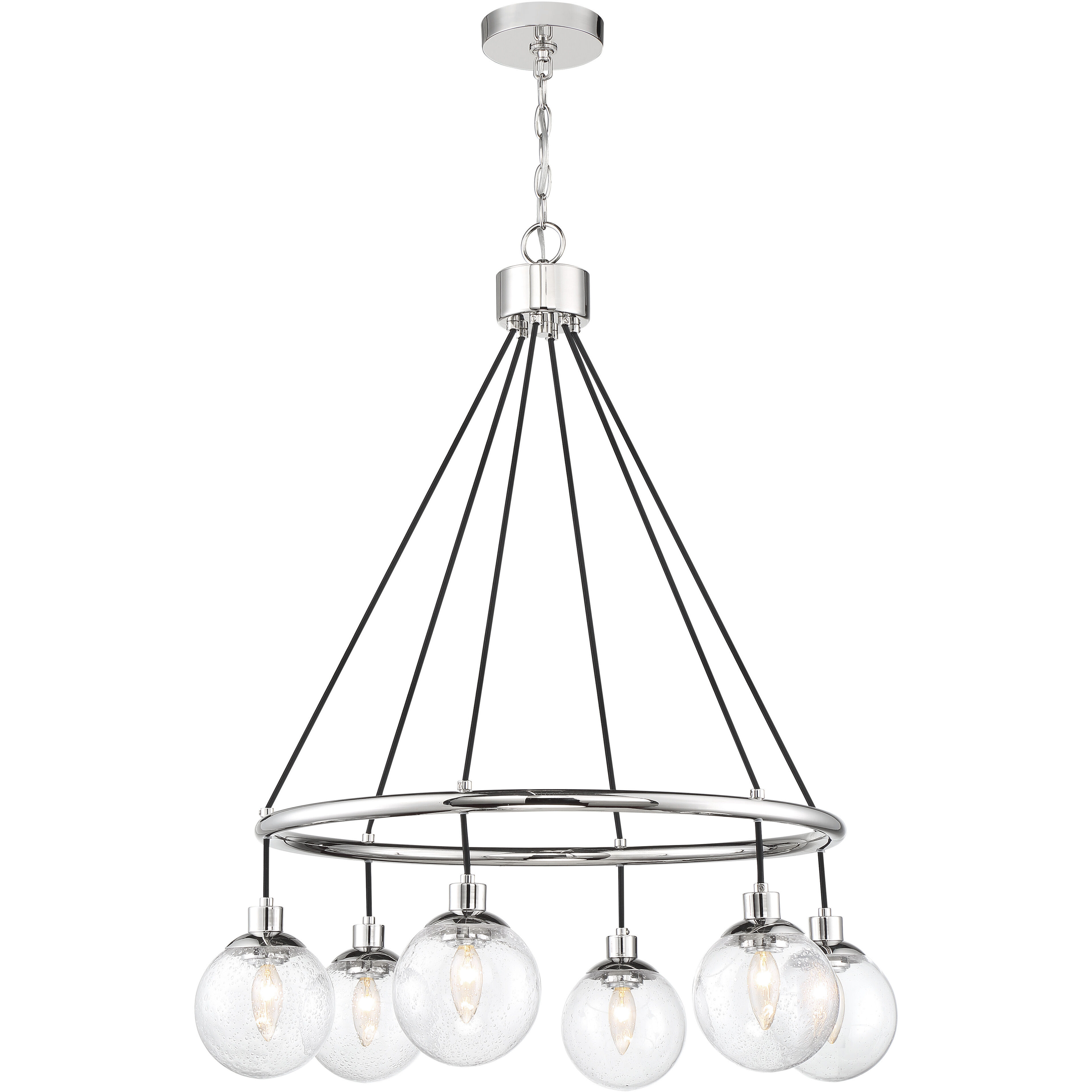 Neighborhood Que 6 Light 28.5 inch Chrome Chandelier Ceiling Light