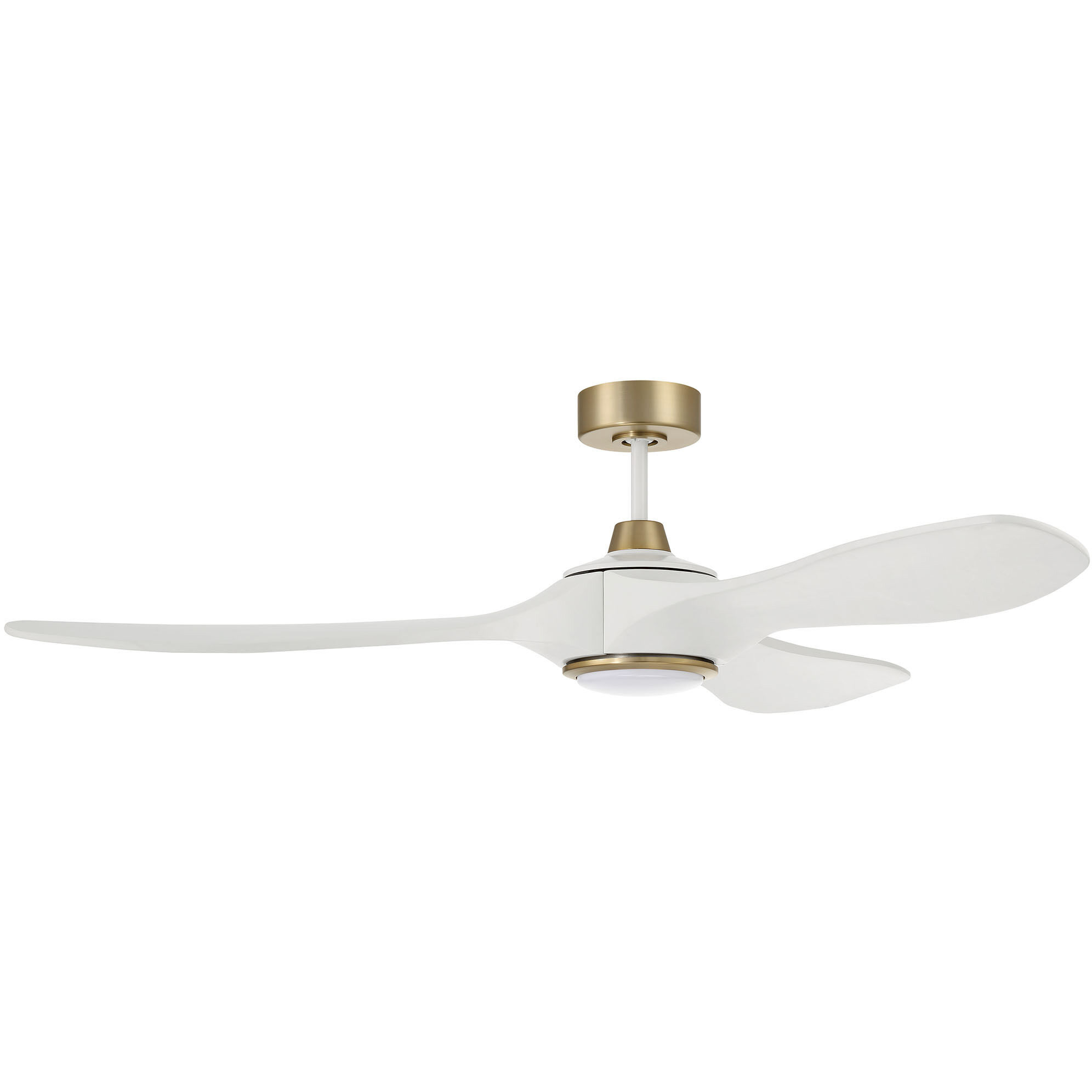 Envy 60 inch White/Satin Brass with Envy White Blades Ceiling Fan, Blades Included