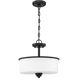 Neighborhood Bolden 2 Light 13 inch Flat Black Convertible Semi Flush Ceiling Light in White Frost Glass, Neighborhood Collection