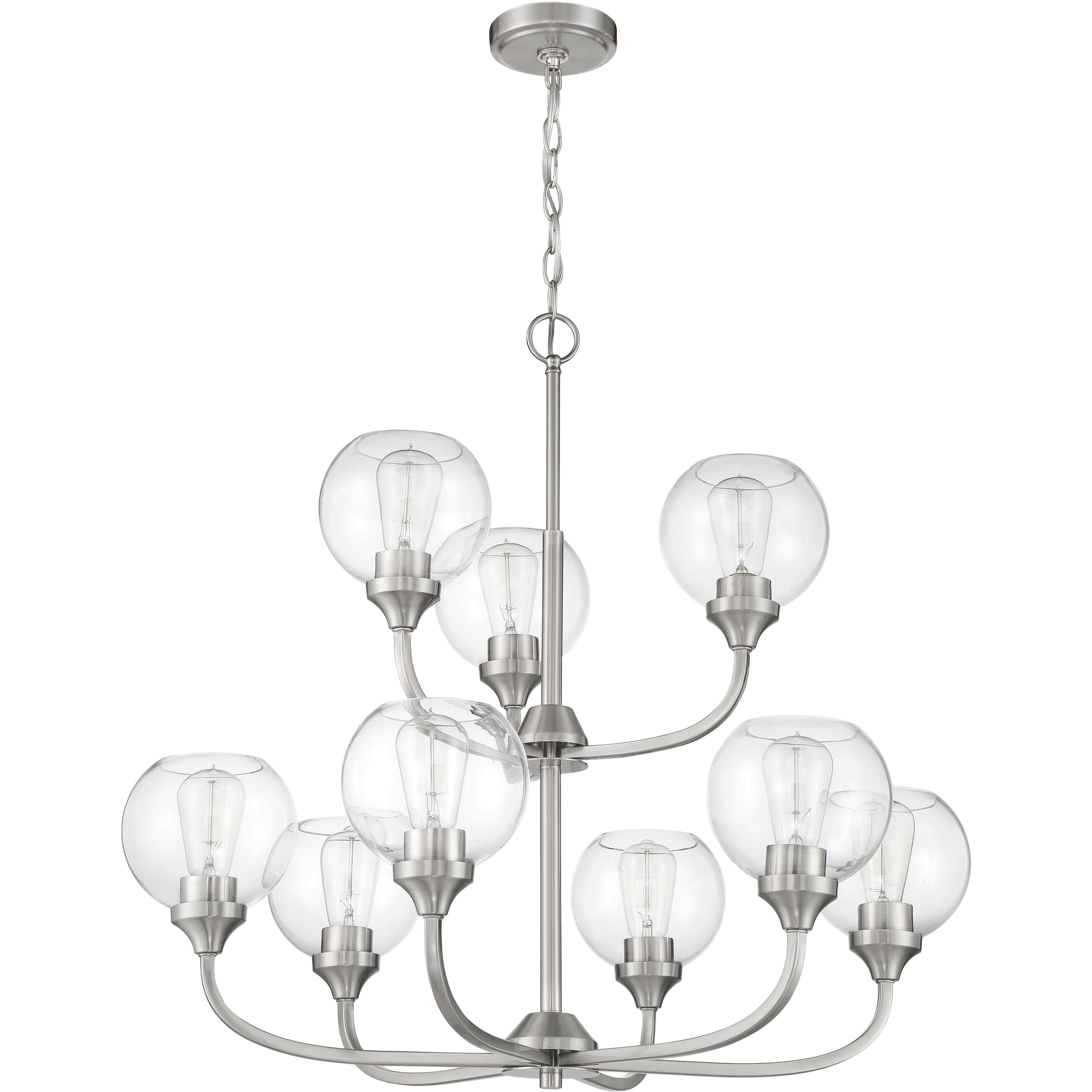 Glenda 9 Light 29.5 inch Brushed Polished Nickel Chandelier Ceiling Light