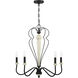 Anna 5 Light 25.5 inch Cottage White/Espresso Chandelier Ceiling Light