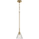 Pleated 1 Light 7.13 inch Premium Bronze Mini Pendant Ceiling Light