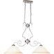 Cecilia 2 Light 36 inch Brushed Polished Nickel Island Light Ceiling Light in White Frosted Glass, Jeremiah