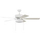 Pro Plus 119 52 inch White with White/Washed Oak Blades Contractor Ceiling Fan, Pan