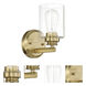 Bolden 1 Light 5 inch Satin Brass Wall Sconce Wall Light in Clear Seeded