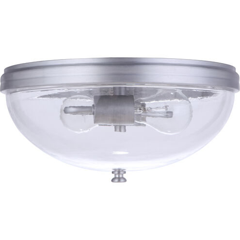 Sivo 2 Light 13 inch Satin Aluminum Outdoor Flushmount