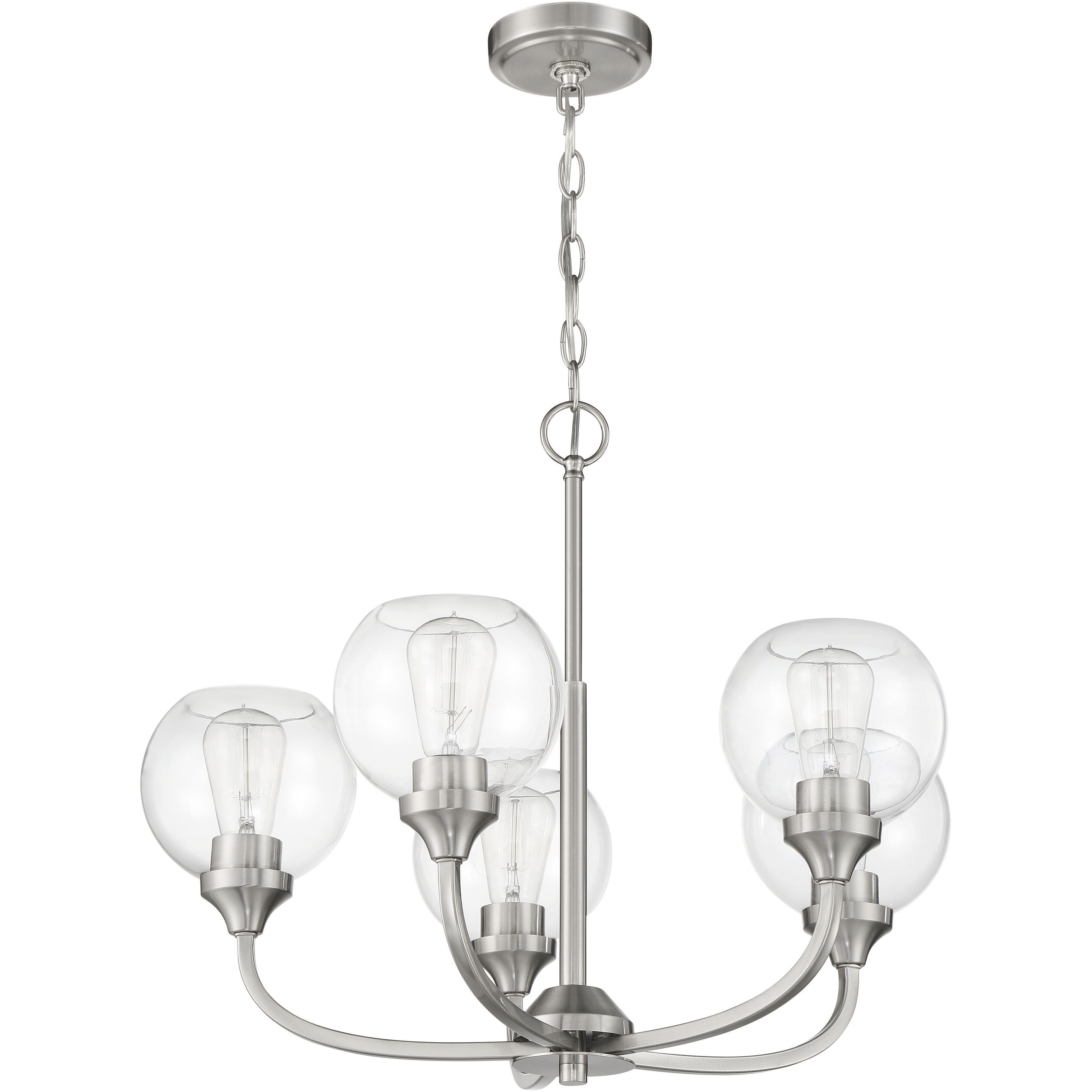 Glenda 5 Light 24 inch Brushed Polished Nickel Chandelier Ceiling Light