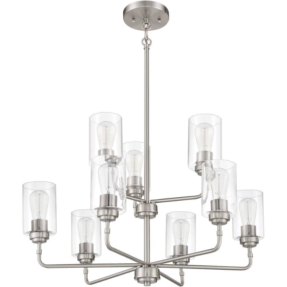 Stowe 9 Light 30 inch Brushed Polished Nickel Chandelier Ceiling Light