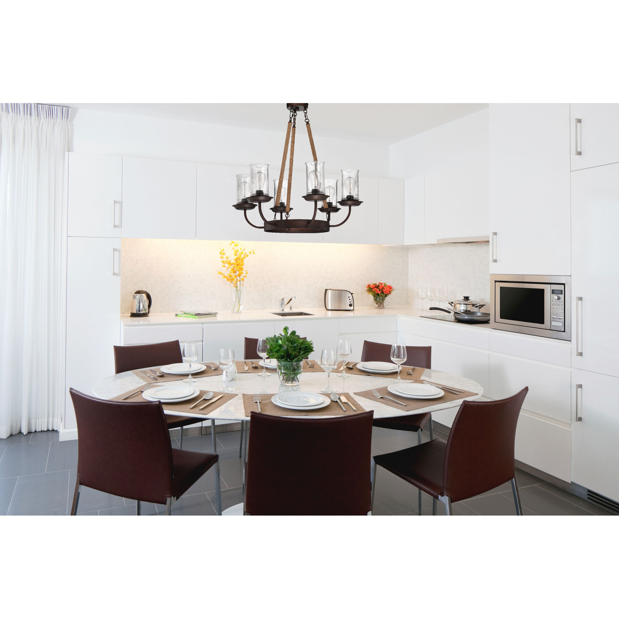 Thornton 6 Light 30.88 inch Aged Bronze Brushed Chandelier Ceiling Light